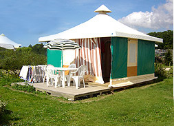 Camping bungalow toile bretagne sud